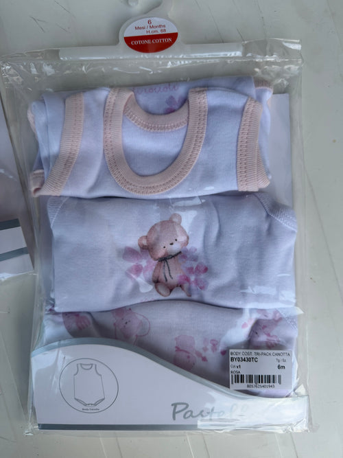 3 BODY CANOTTA 100% COTONE - PASTELLO