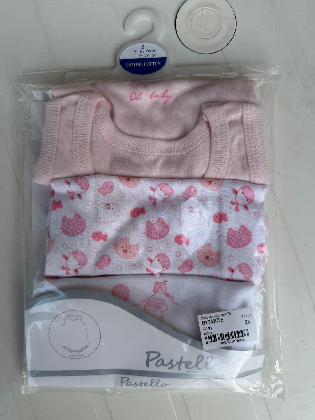 3 BODY CANOTTA 100% COTONE - PASTELLO