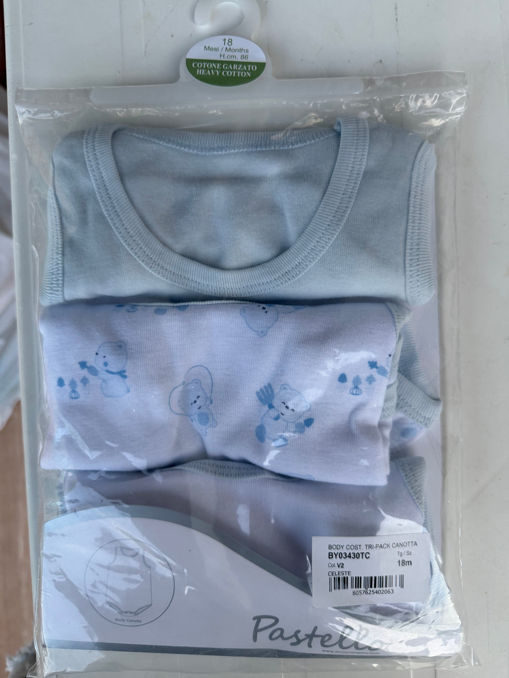 3 BODY CANOTTA 100% COTONE - PASTELLO