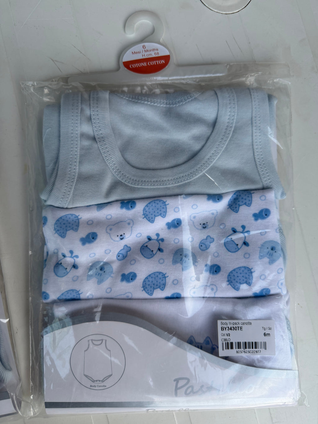3 BODY CANOTTA 100% COTONE - PASTELLO