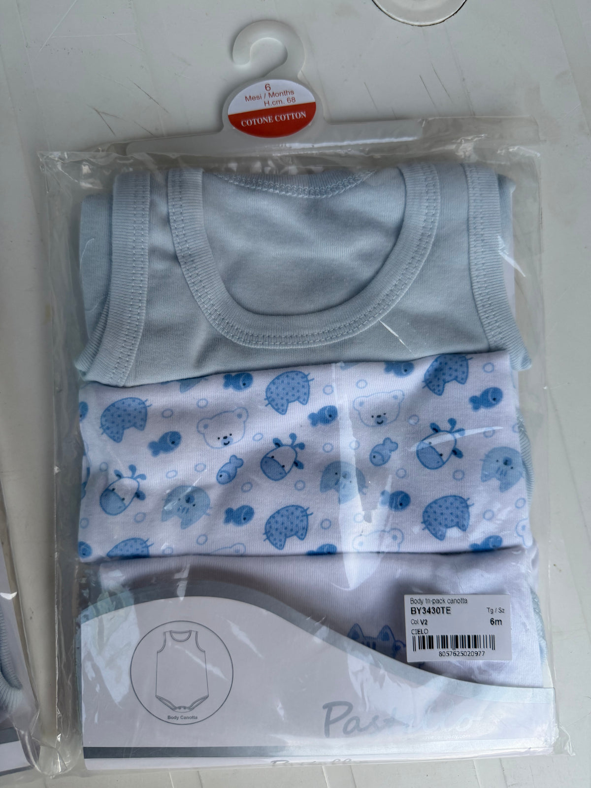 3 BODY CANOTTA 100% COTONE - PASTELLO