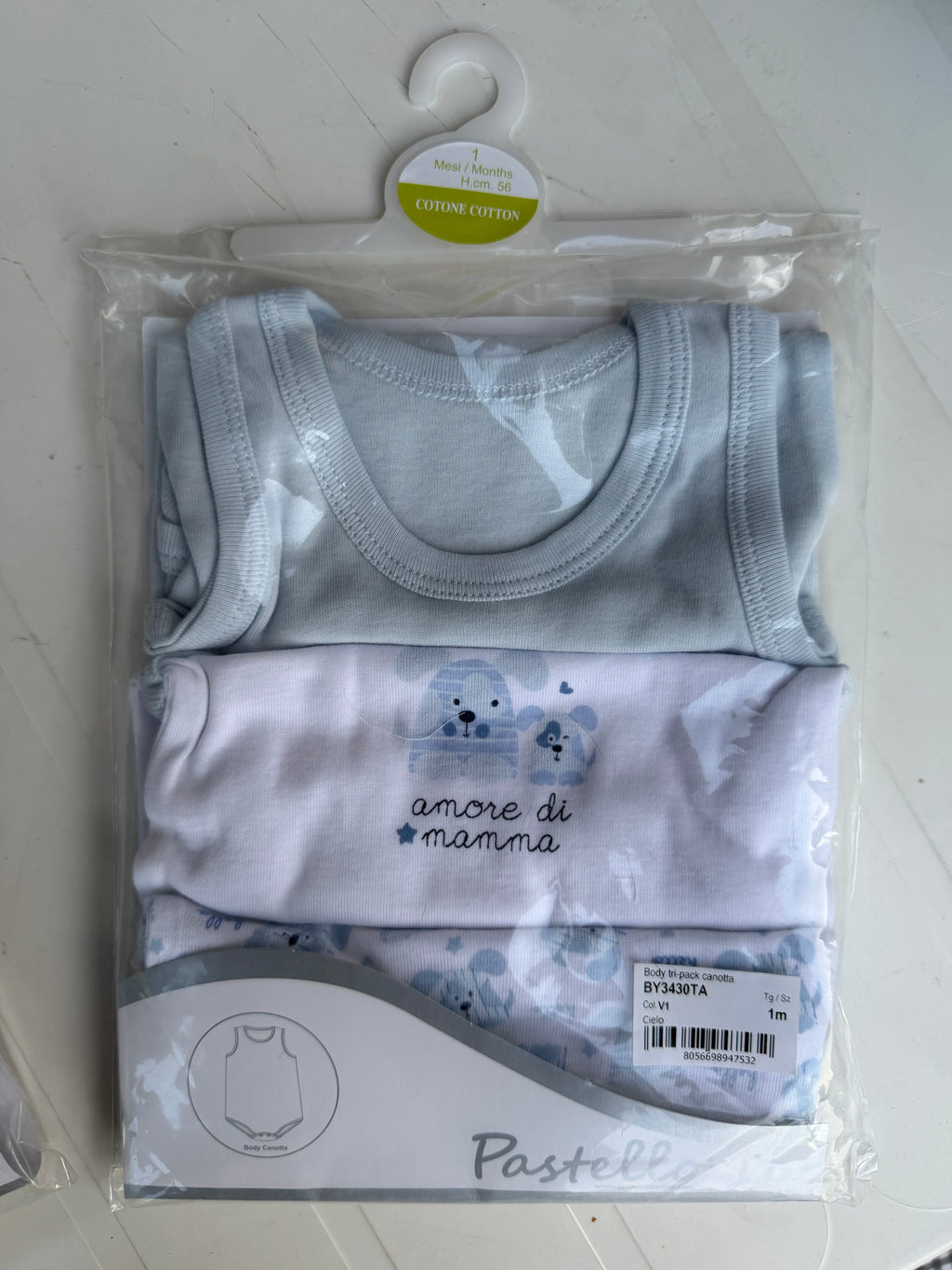 3 BODY CANOTTA 100% COTONE - PASTELLO