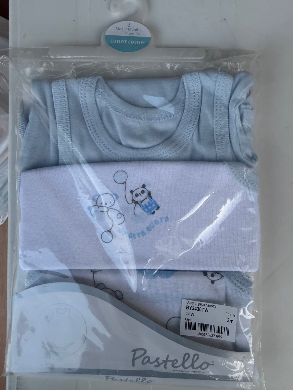 3 BODY CANOTTA 100% COTONE - PASTELLO