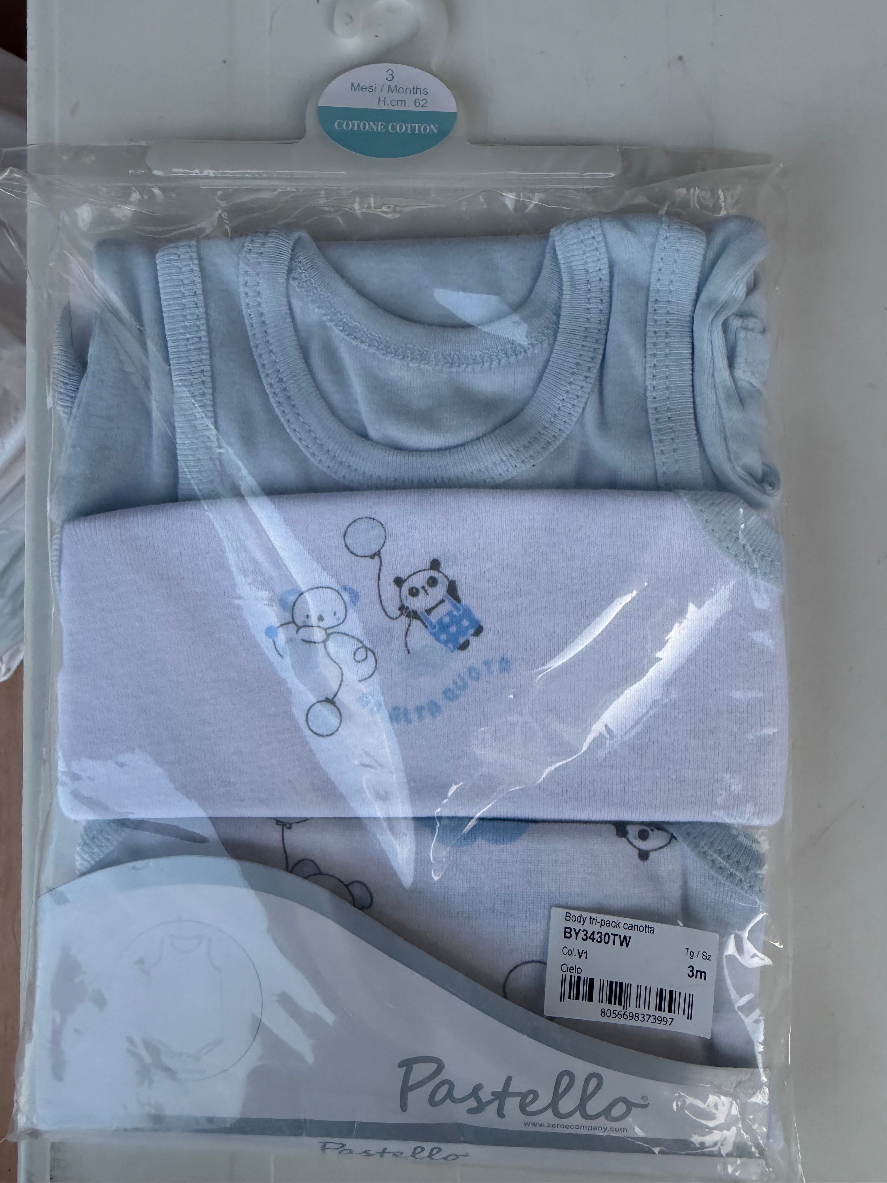 3 BODY CANOTTA 100% COTONE - PASTELLO